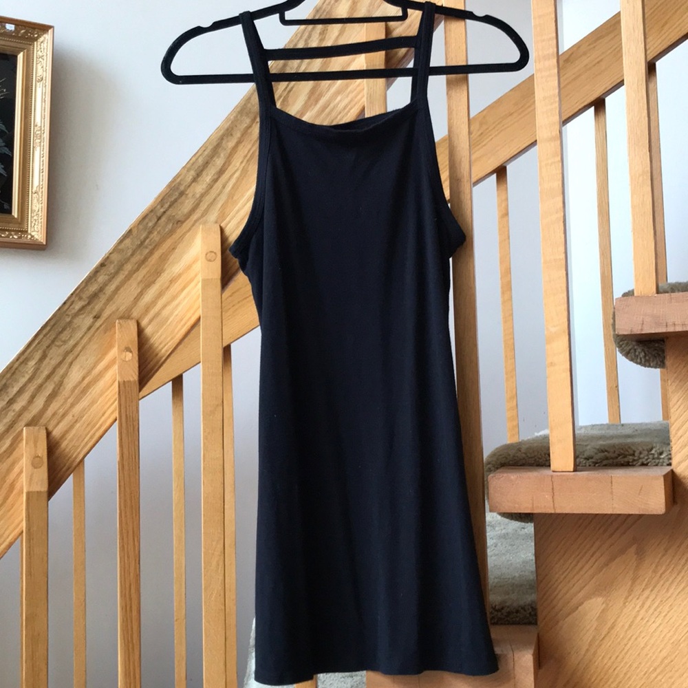 Black Strappy Back Shift Dress